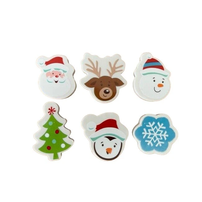 Playwrite Christmas Eraser Set (Pack of 9) (Multicoloured) - SG31549