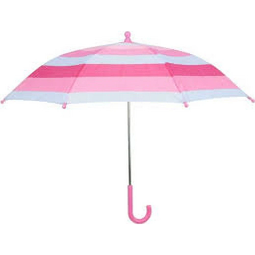 Drizzles Childrens/Kids Striped Umbrella (Pink/White) - ST369