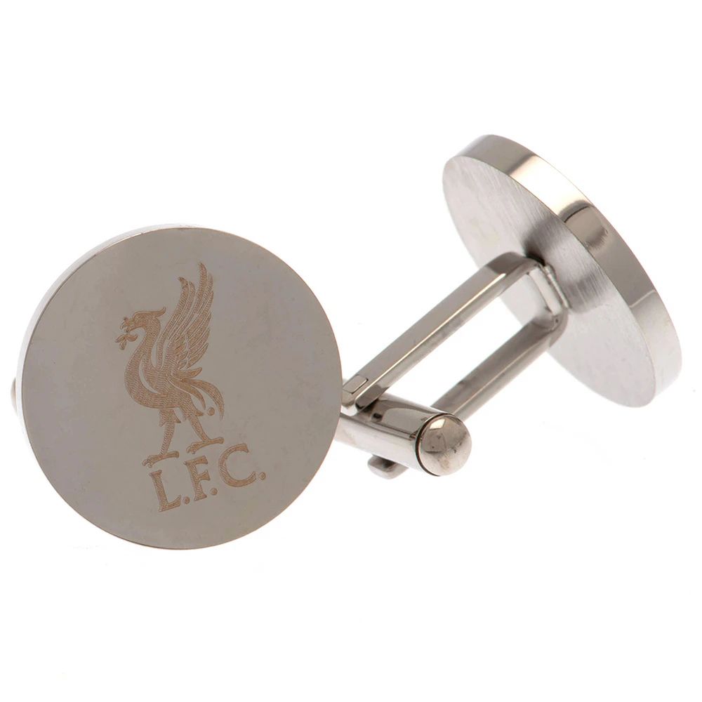 Liverpool FC Round Stainless Steel Cufflinks (Silver) - TA11160