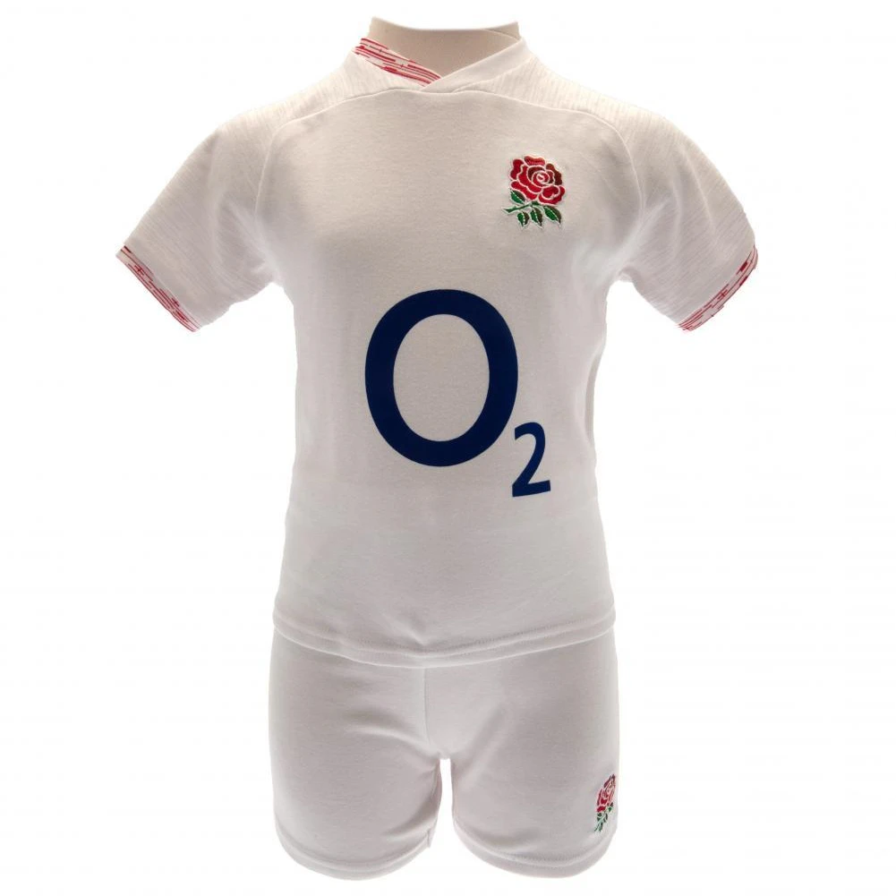 England RFU Children/Kids T Shirt And Shorts Set (White) - TA4347