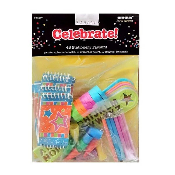 Unique Party Stationery Set (Pack of 48) (Multicoloured) - SG35245