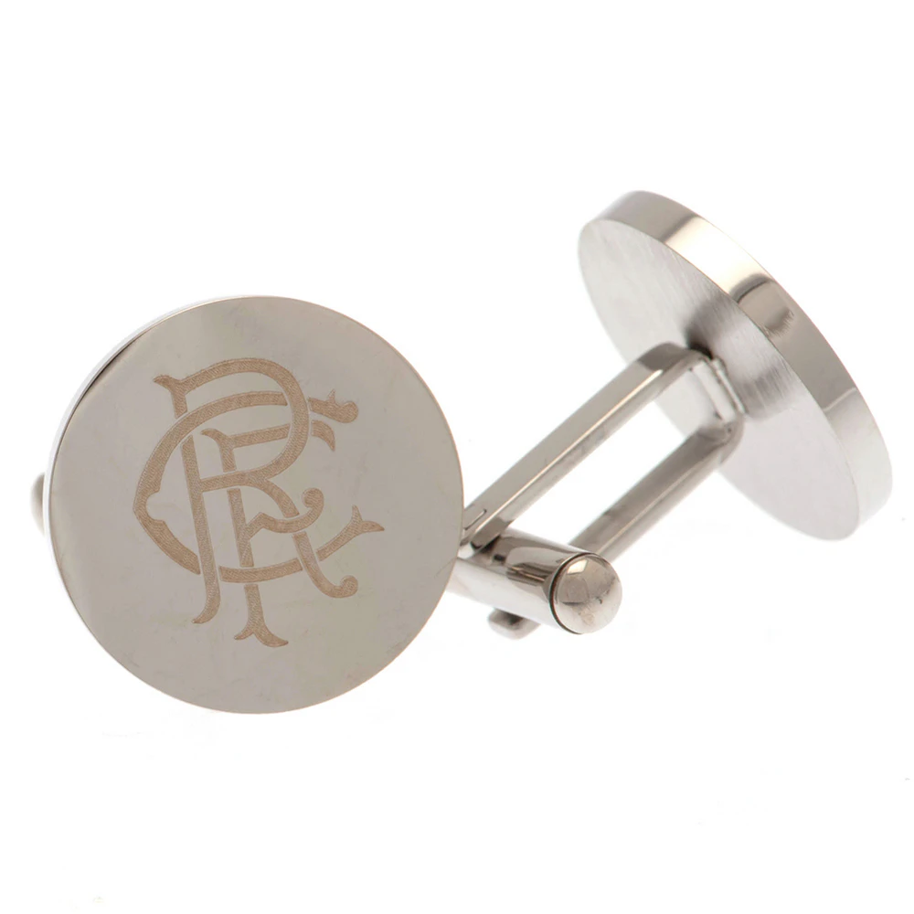 Rangers FC Round Stainless Steel Cufflinks (Silver) - TA11162