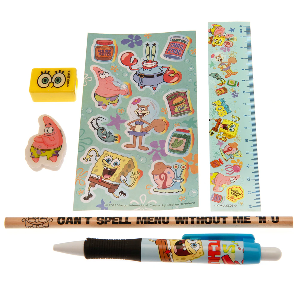 SpongeBob SquarePants Characters Stationery Set (Pack of 6) (Multicoloured) - TA10799