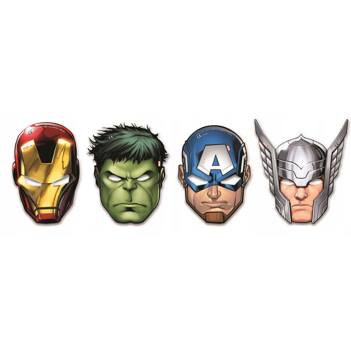 Avengers Paper Party Mask (Pack of 6) (Red/Gold) - SG31491