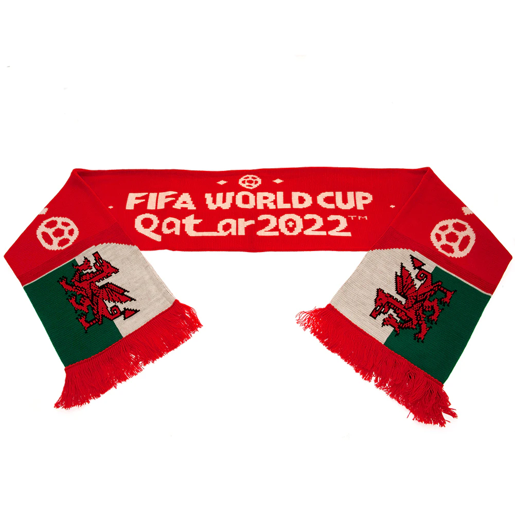 Fifa World Cup 2022 Wales Scarf (Red/White/Green) - TA11551