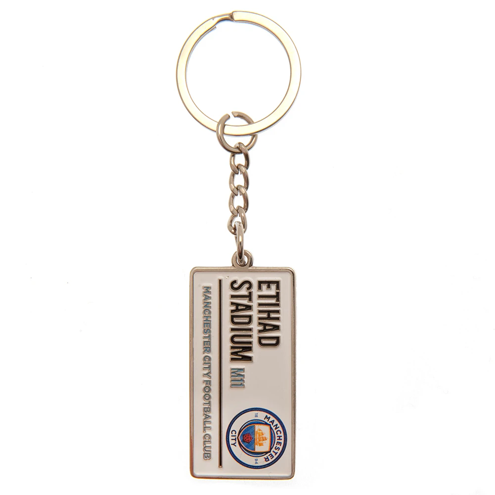 Manchester City FC Street Sign Keyring (White/Black) - TA11030