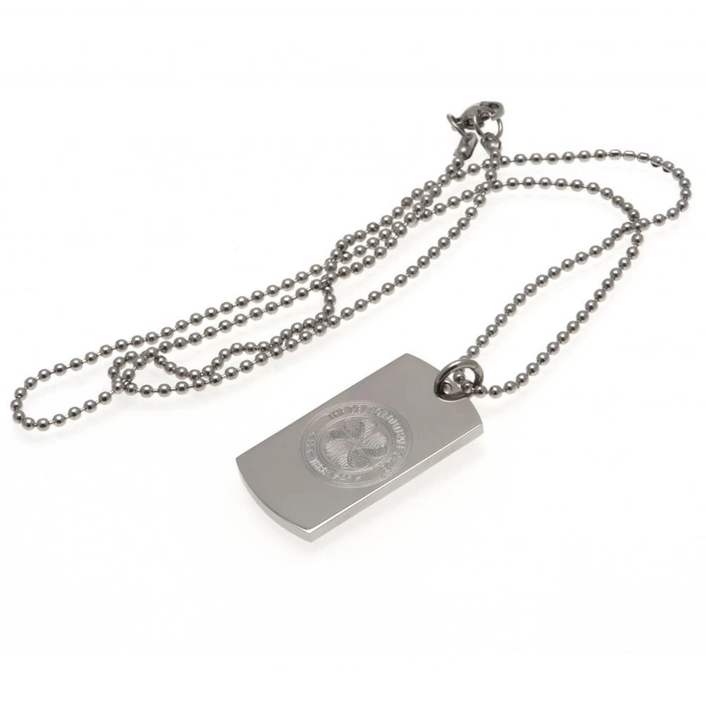 Celtic FC Engraved Dog Tag And Chain (Silver) - TA3016