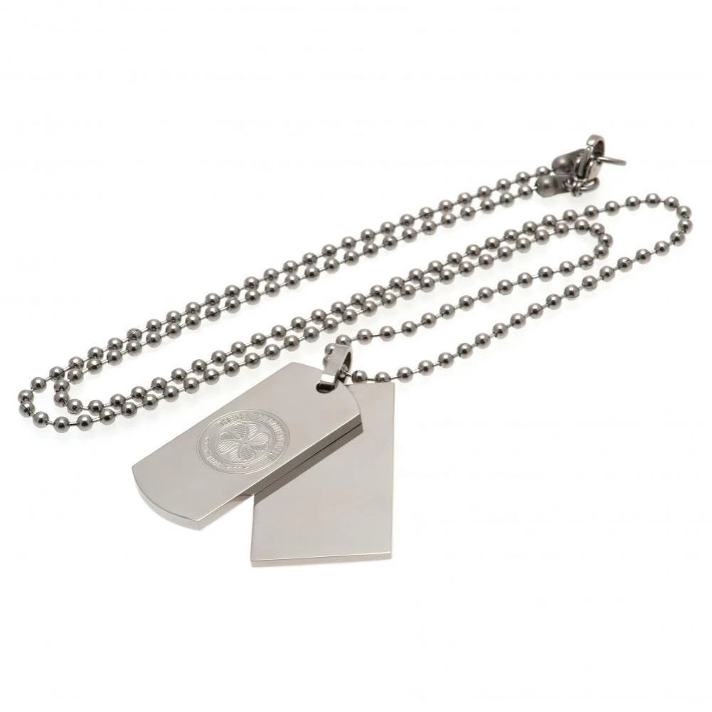 Celtic FC Double Dog Tag And Chain (Silver) - TA7629