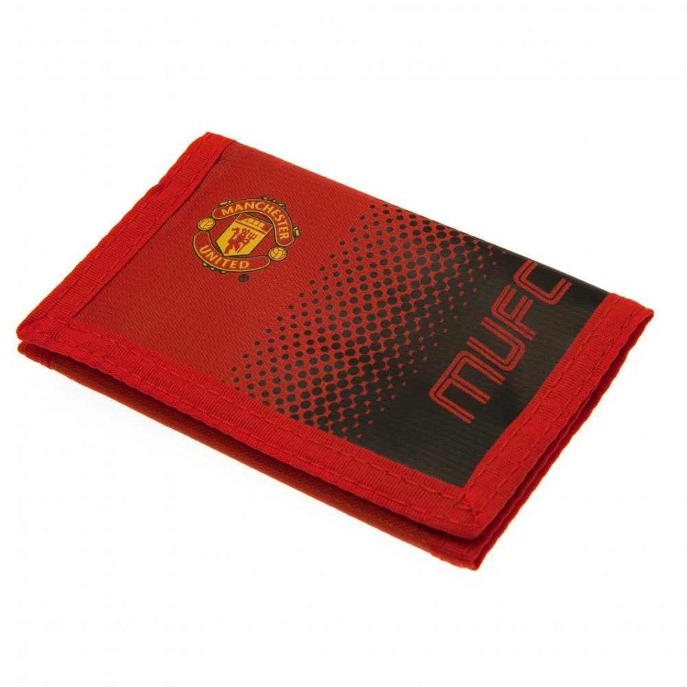 Manchester United FC Touch Fastening Fade Design Nylon Wallet (Red/Black) - TA3466