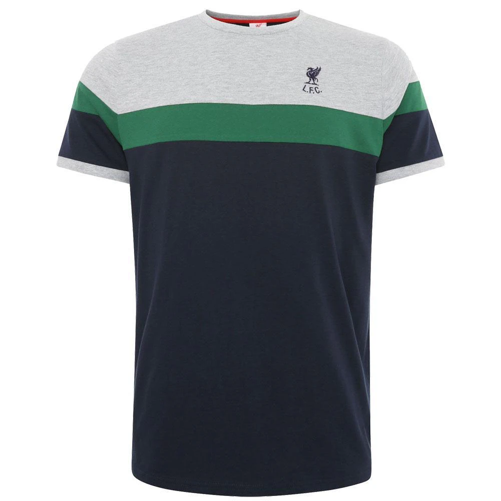 Liverpool FC Mens Panelled T-Shirt (Navy/Green/Grey Marl) - TA7880