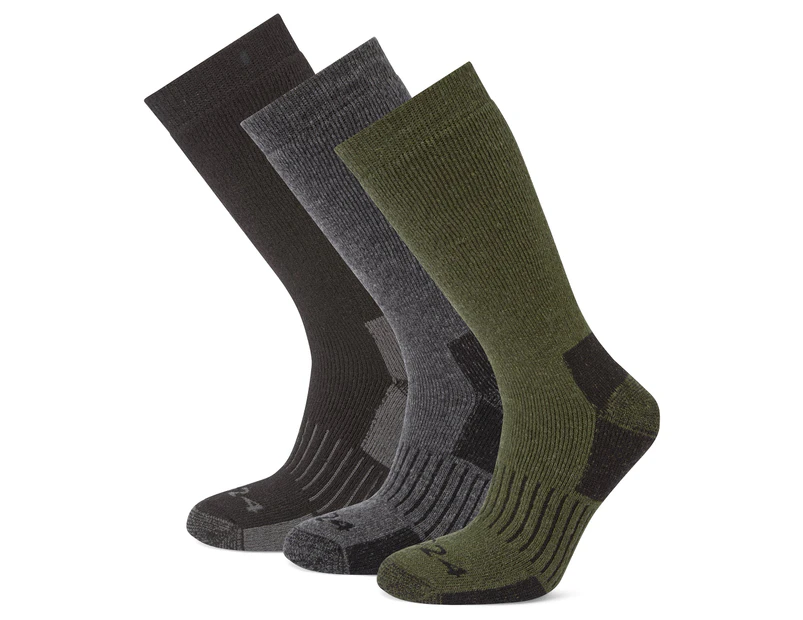 TOG24 Mens Villach Trekking Socks (Pack of 3) (Dark Grey Marl/Khaki/Black) - TG336