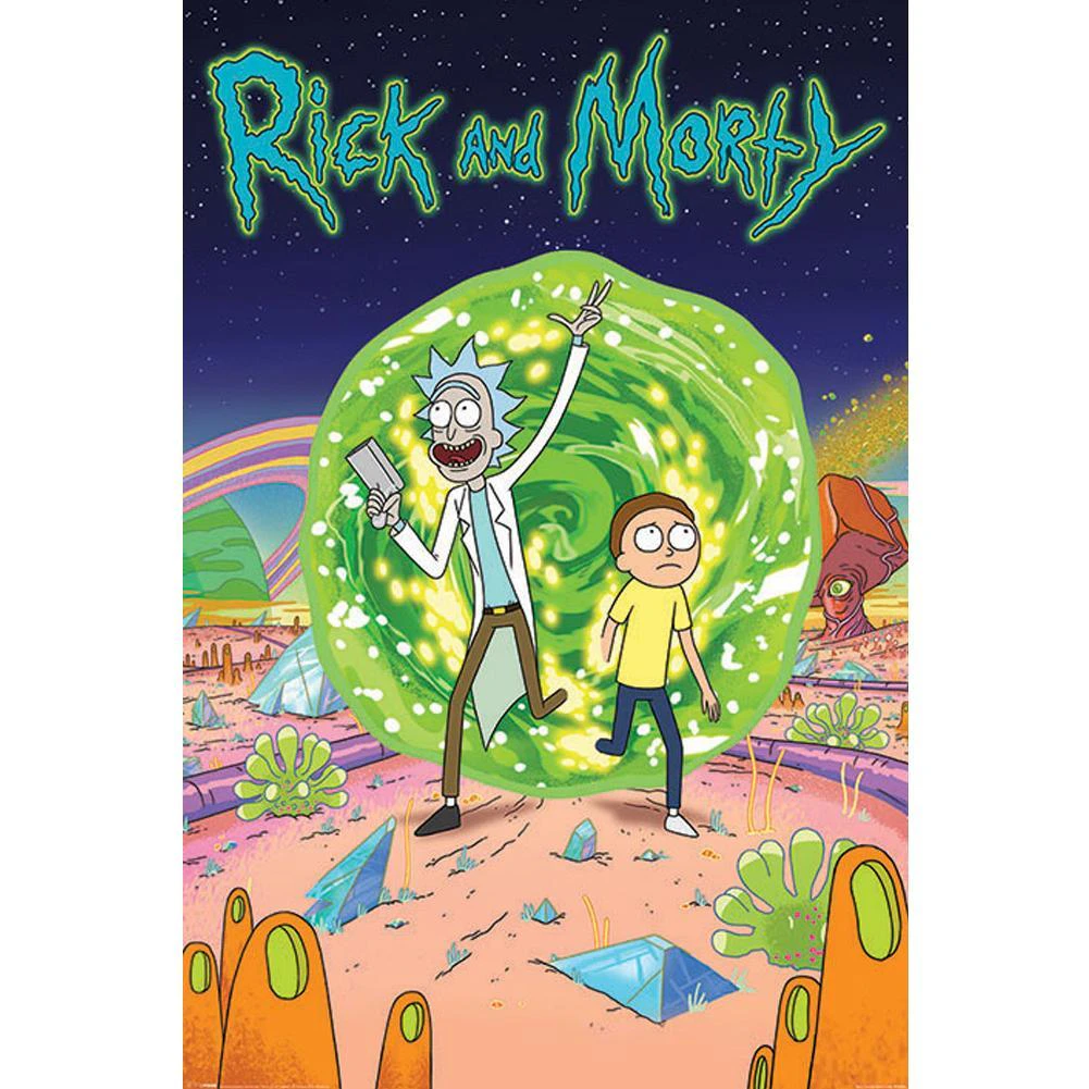 Rick And Morty Portal Poster (Multicoloured) - TA7652