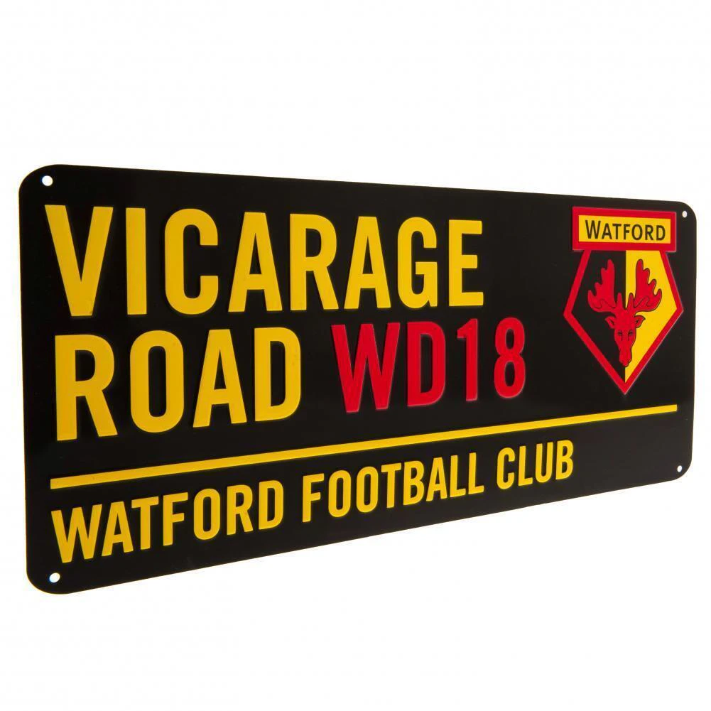 Watford FC Street Sign (Black/Yellow) - TA8478