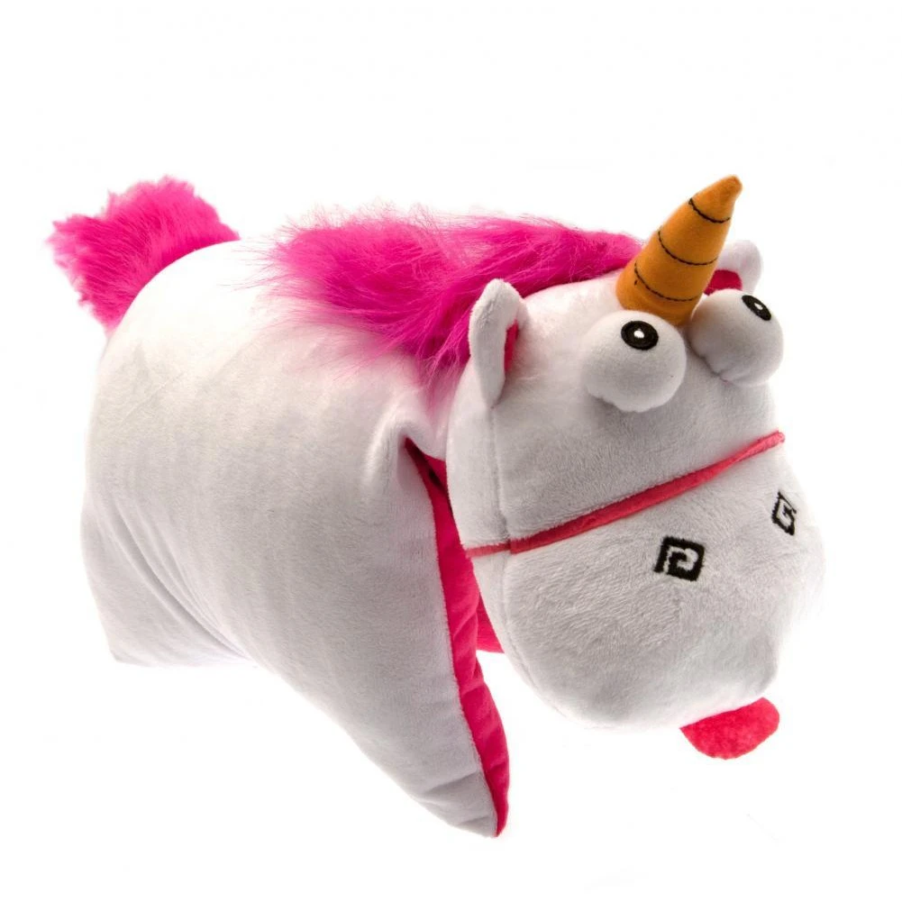 Despicable Me Official Fluffy Unicorn Folding Cushion (White/Pink) - TA640