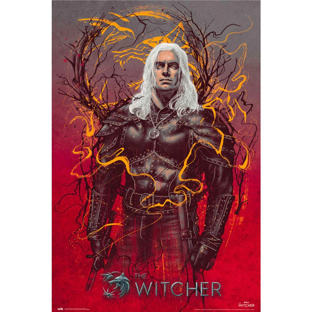 The Witcher Geralt Poster (Brown/Red/Yellow) - TA8726