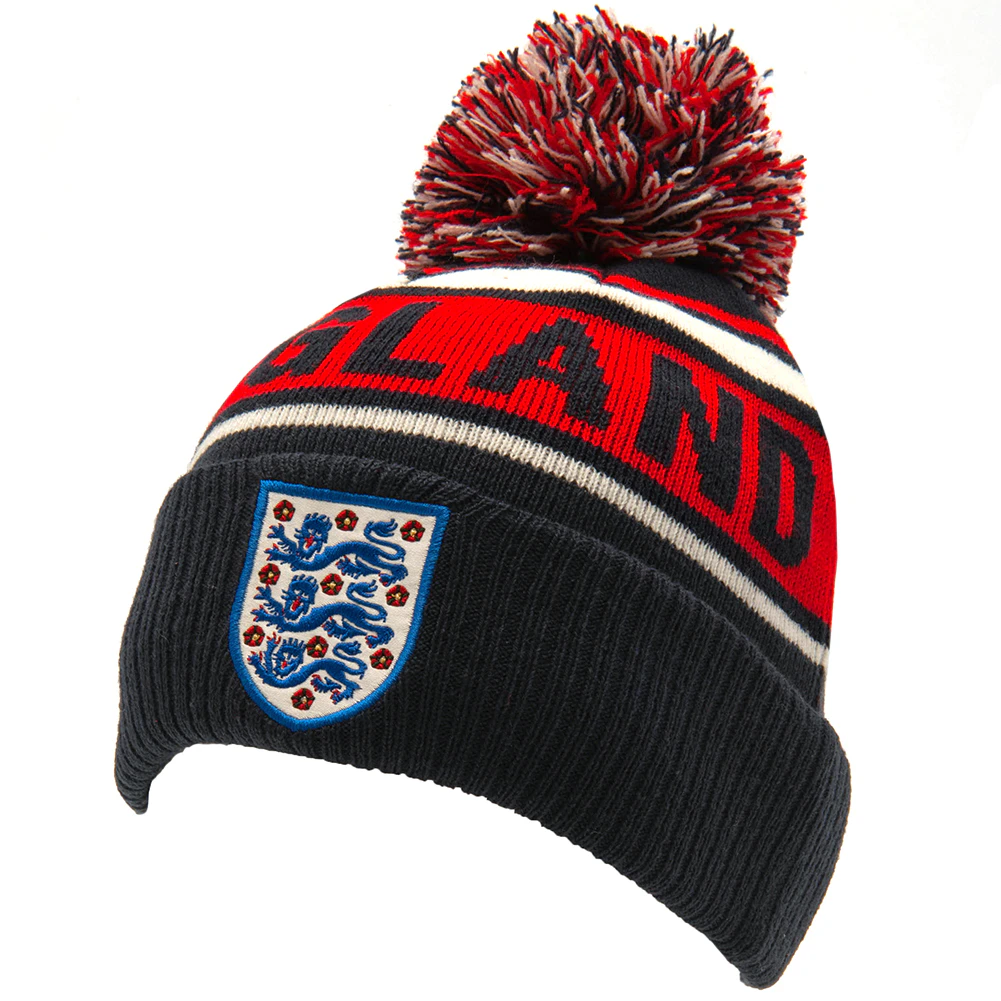 England FA Bobble Beanie (Navy Blue/White/Red) - TA9860