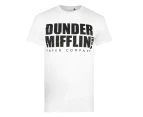 The Office Mens Dunder Mifflin Logo T-Shirt (White/Black) - TV1256