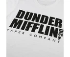 The Office Mens Dunder Mifflin Logo T-Shirt (White/Black) - TV1256