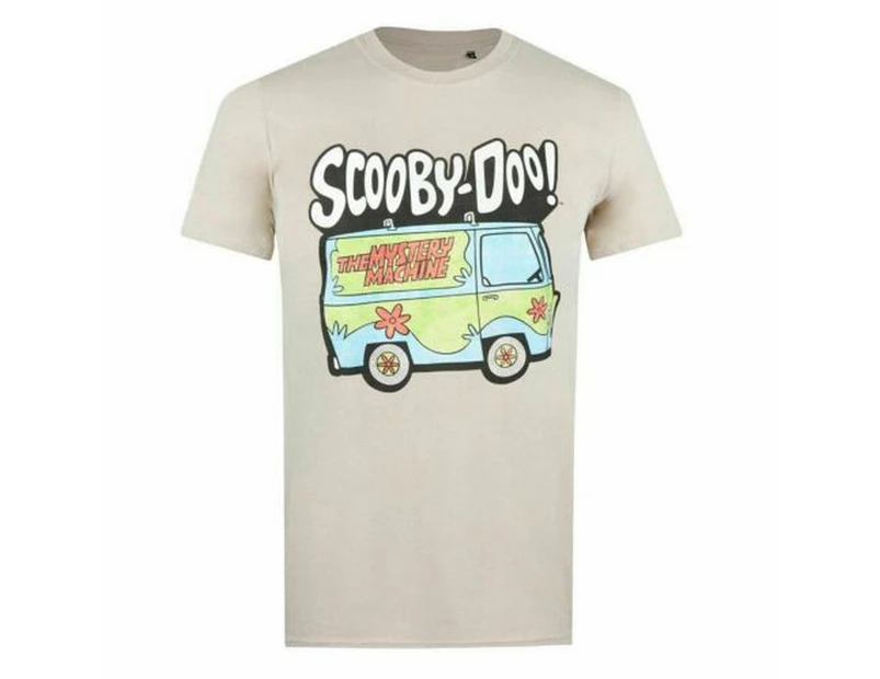 Scooby Doo Mens The Mystery Machine T-Shirt (Sand/White/Yellow) - TV342