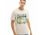 Scooby Doo Mens The Mystery Machine T-Shirt (Sand/White/Yellow) - TV342