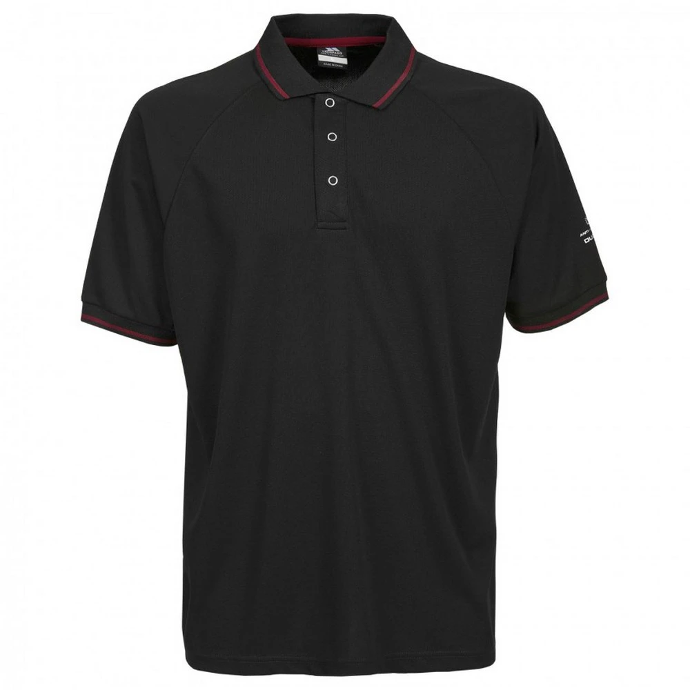 Trespass Mens Bonington Short Sleeve Active Polo Shirt (Black/Red) - TP2931