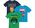 Marvel Avengers Boys Characters T-Shirt (Pack Of 3) (Multicoloured) - TV1988