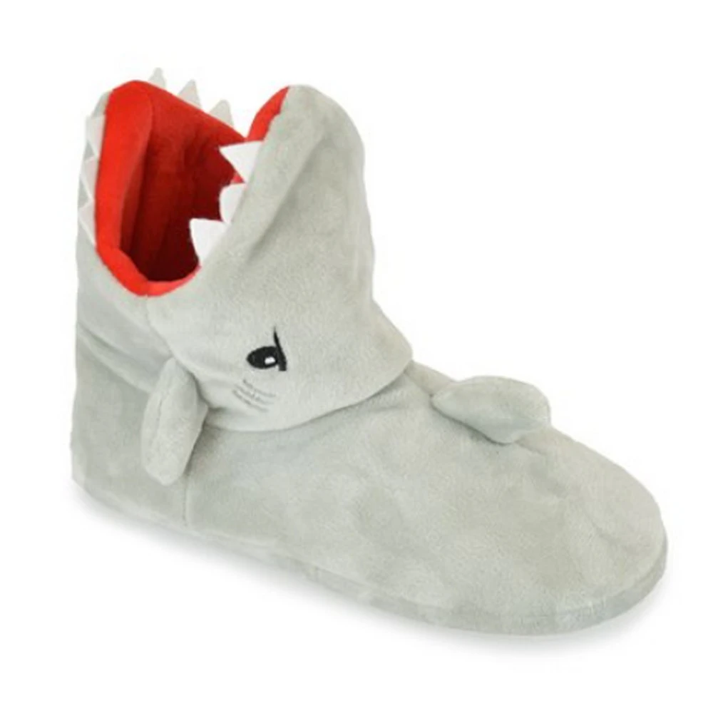 Slumberzzz Childrens/Kids Shark Slippers (Grey) - UT1282