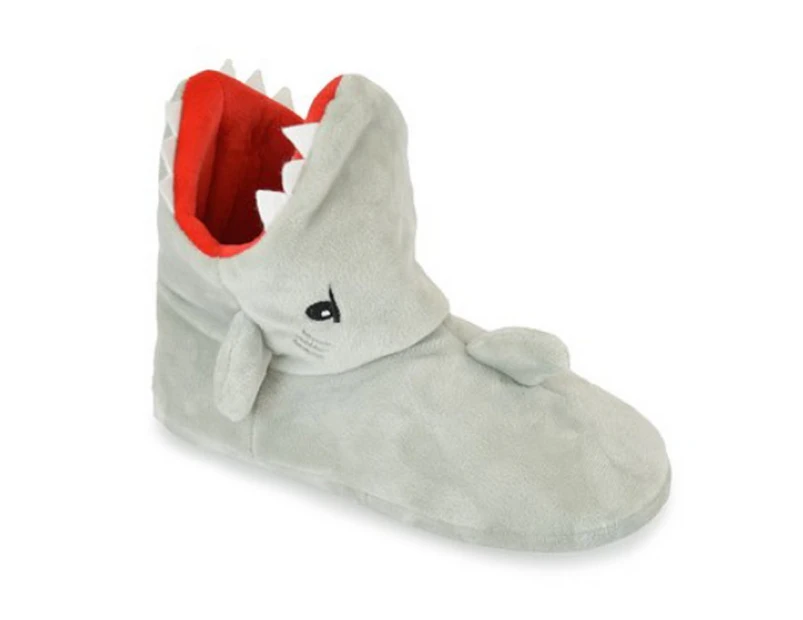 Slumberzzz Childrens/Kids Shark Slippers (Grey) - UT1282