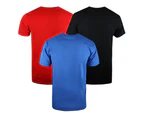 DC Comics Childrens/Kids T-Shirt (Pack of 3) (Red/Black/Blue) - TV1344