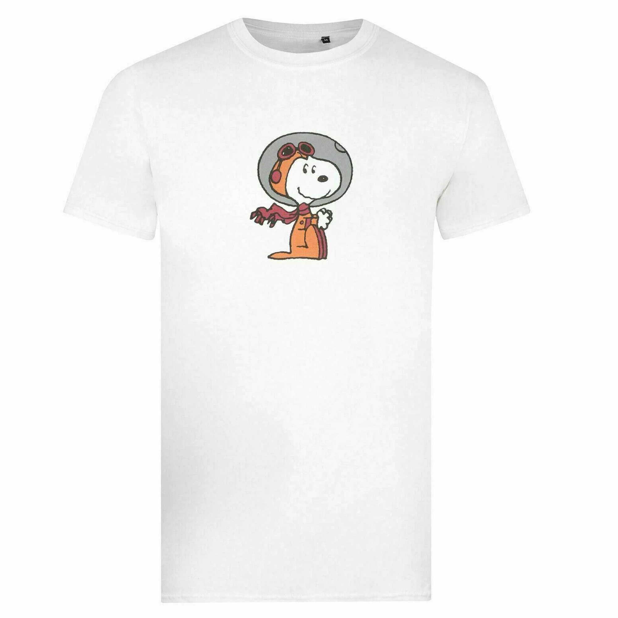 Peanuts Mens Space Snoopy T-Shirt (White) - TV234