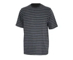 Momentii Mens Stripe Short Lounge Set (Black) - UT1850