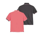 Atlas For Men Mens Essential Polo Shirt (Pack Of 2) (Black/Coral) - AF187