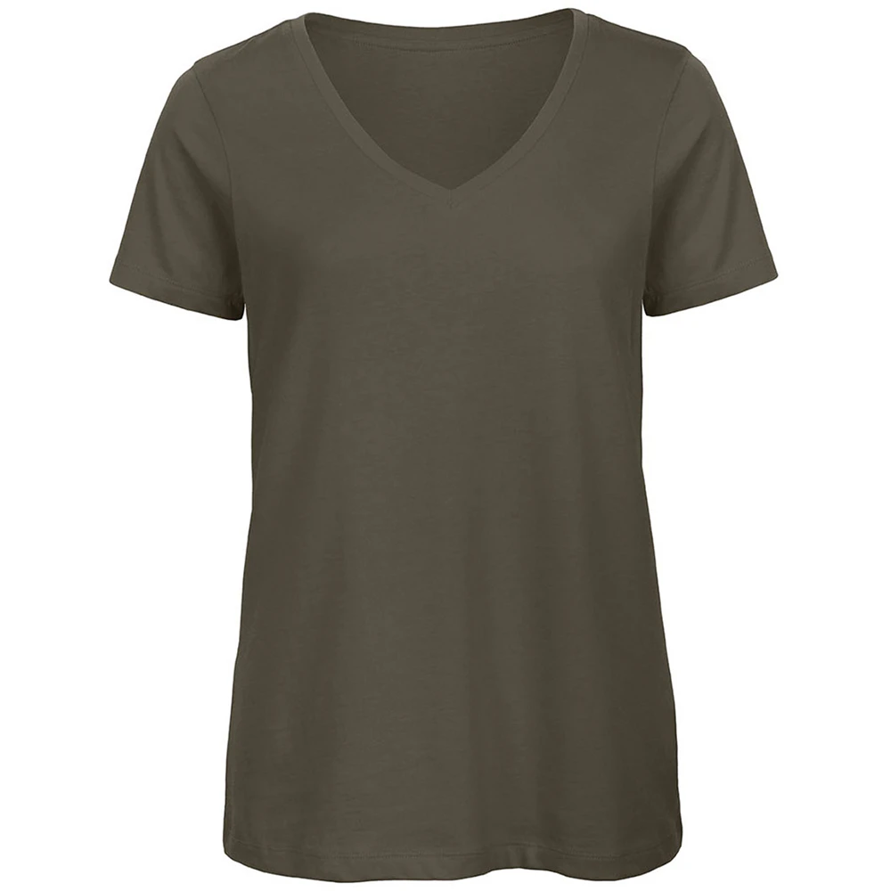 B&C Womens Favourite Organic Cotton V-Neck T-Shirt (Khaki) - BC3642