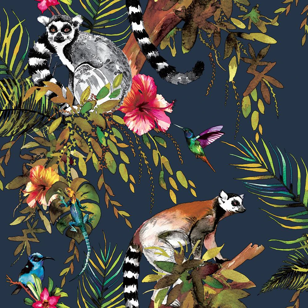 Holden Décor Lemur Wallpaper (Blue) - AG261