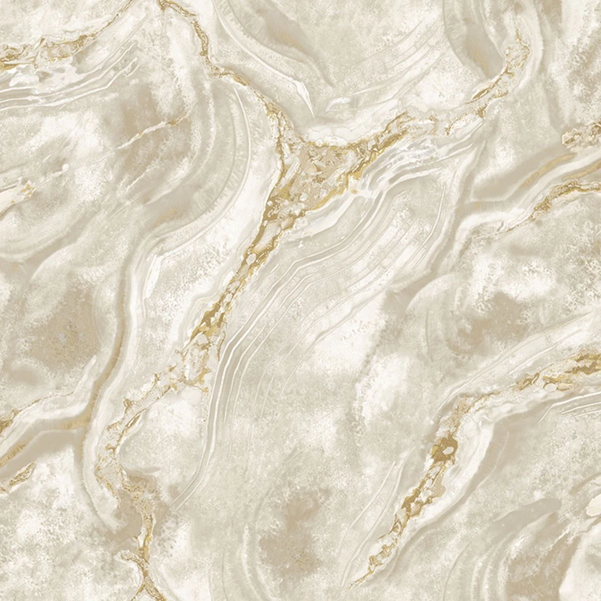 World of Wallpaper Luxe Collection Mineral Effect Vinyl Textured Wallpaper (Cream/Gold) - AG2902