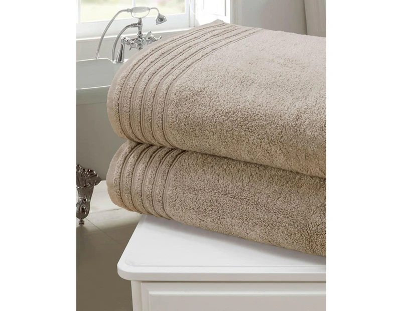 Rapport Soft Touch Towel (Pack of 2) (Taupe) - AG283