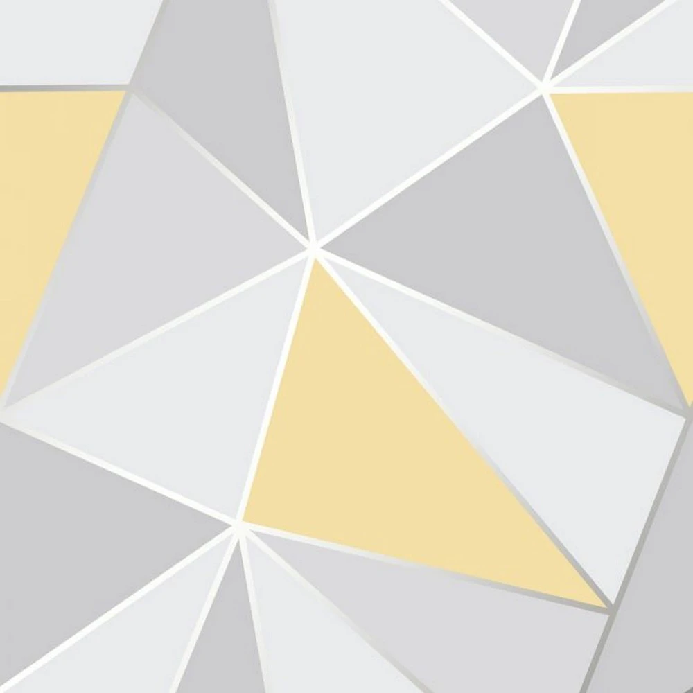 Fine Decor Apex Geometric Wallpaper (Yellow/Grey) - AG555