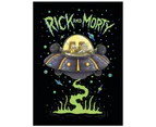 Rick And Morty Fleece Spaceship Blanket (Black/Green/Purple) - AG2433