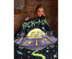 Rick And Morty Fleece Spaceship Blanket (Black/Green/Purple) - AG2433