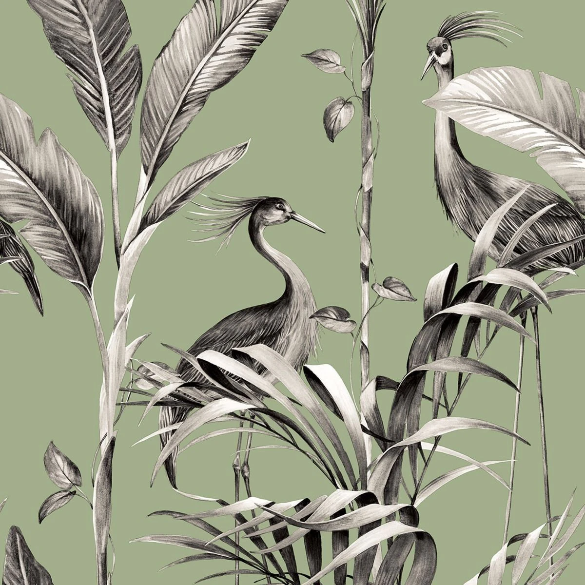 World of Wallpaper Azzurra Leaf Wallpaper (Sage Green/Grey) - AG2806