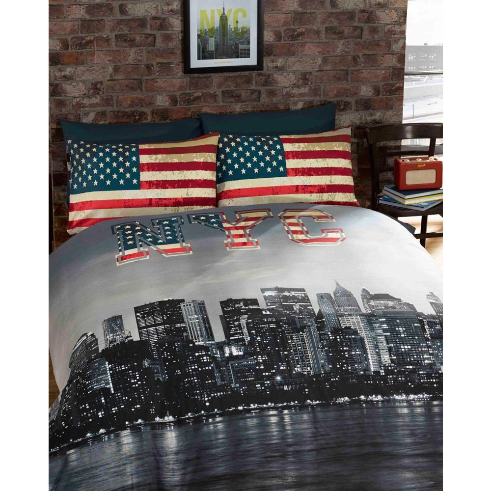 Catherine Lansfield New York Skyline Duvet Cover Set (Multicoloured) - AG452