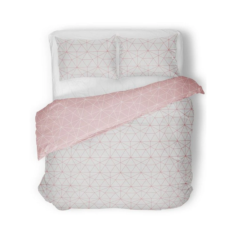 Bedding & Beyond Metro Prism Duvet Cover Set (Grey/Blush Pink) - AG1702