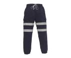 Yoko Adults Unisex Hi Vis Jogging Pants (Navy Blue) - BC4652