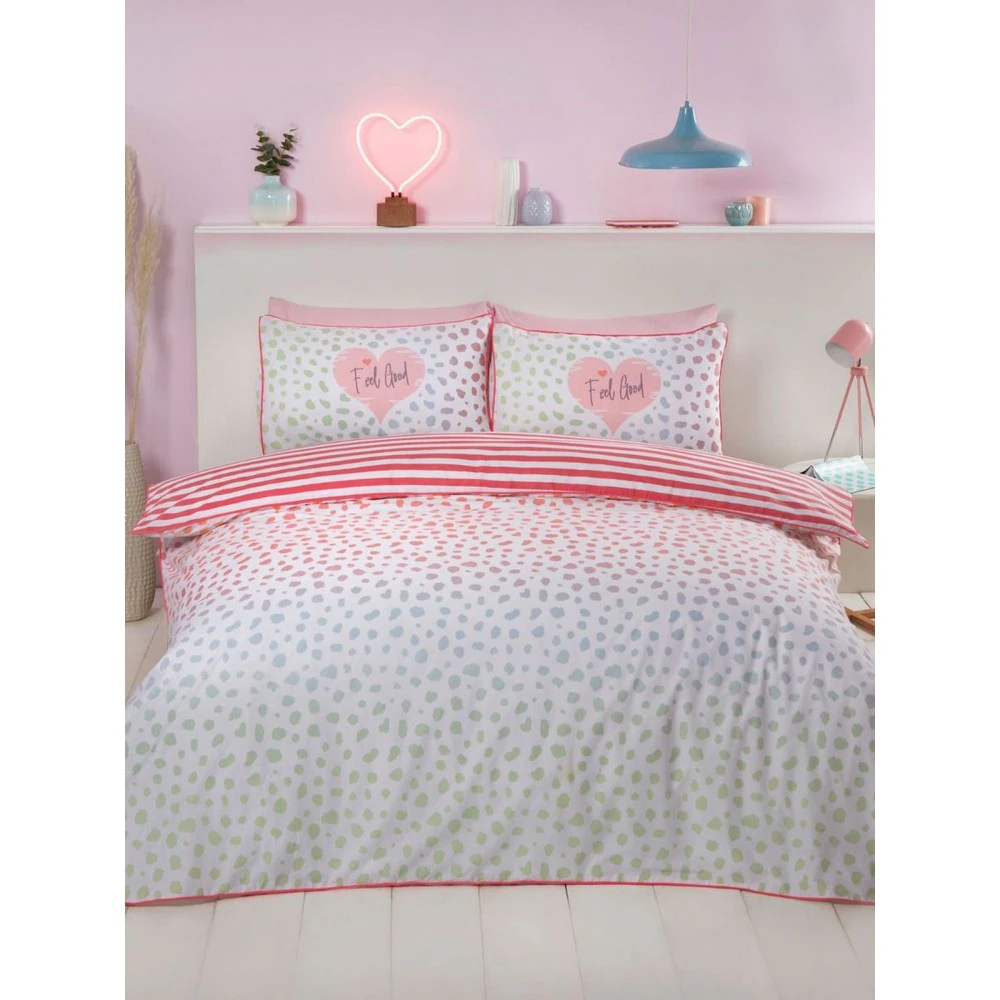 Rapport Dalmatian Print Duvet Cover Set (Pink/White) - AG1648