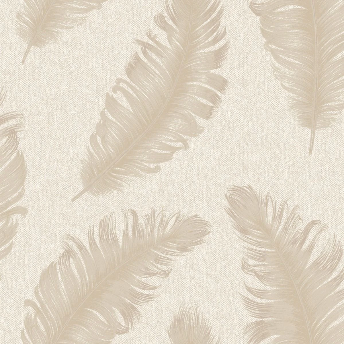 Belgravia Ciara Feather Glitter Textured Wallpaper (Cream/Soft Beige) - AG2436