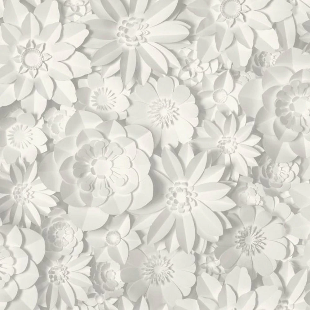 Fine Decor Dimensions Floral Wallpaper (White) - AG544