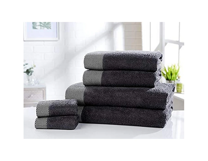 Rapport Tidal Towel Bale Set (Pack of 6) (Charcoal) - AG1020