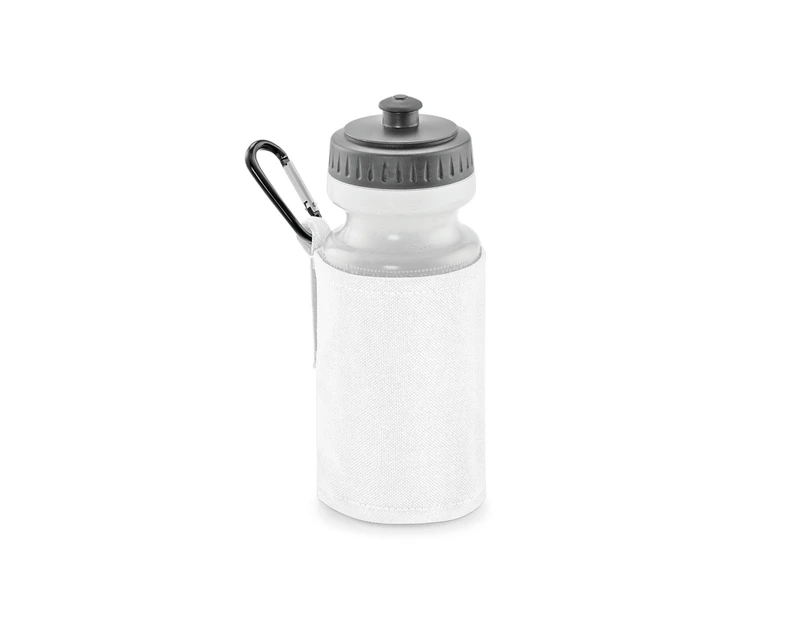 Quadra Water Bottle And Fabric Sleeve Holder (White) - BC3781