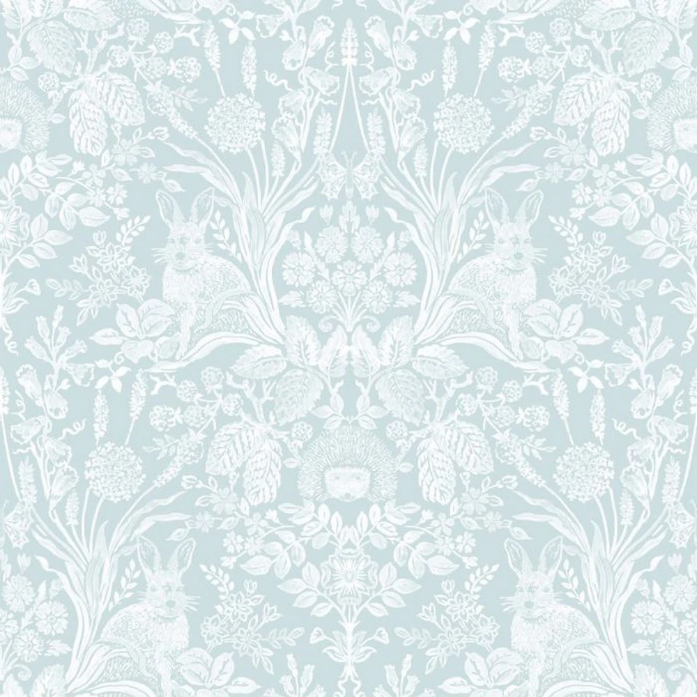 World Of Wallpaper Harlen Woodland Damask Wallpaper (Duck Egg Blue) - AG1079