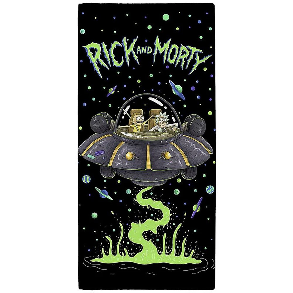 Rick And Morty UFO Towel (Black/Green) - AG2599